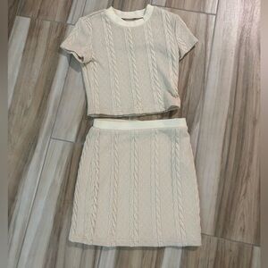 Knit yellow skirt set